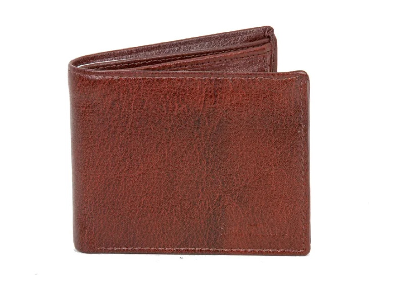 Top men wallets for small bills-wallet for men with chain -MENS LEATHER WALLET 95422 (BROWN)