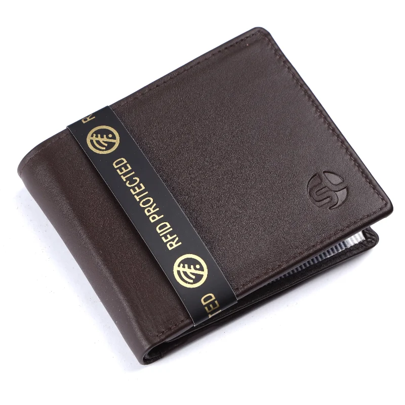 Luxury men wallets with durability-men wallets with elastic strap -MENS LEATHER WALLET (RFID) 54101