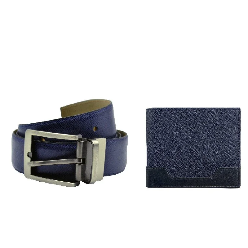 Top men wallets for gift boxes-men's wallets with fine stitching detail -Men's Wallet and Belt Gift Set