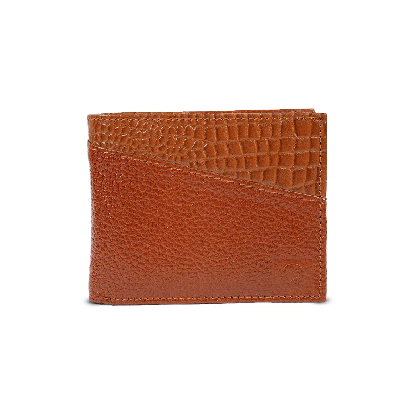 Men wallets with extra capacity-wallets for men with money section divider -Men's Leather Wallet with Crocodile Print