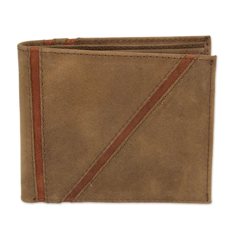 Men wallets with coin pouch-wallets for men with internal zippered pocket -Minimalist in Brown Men's Leather Wallet