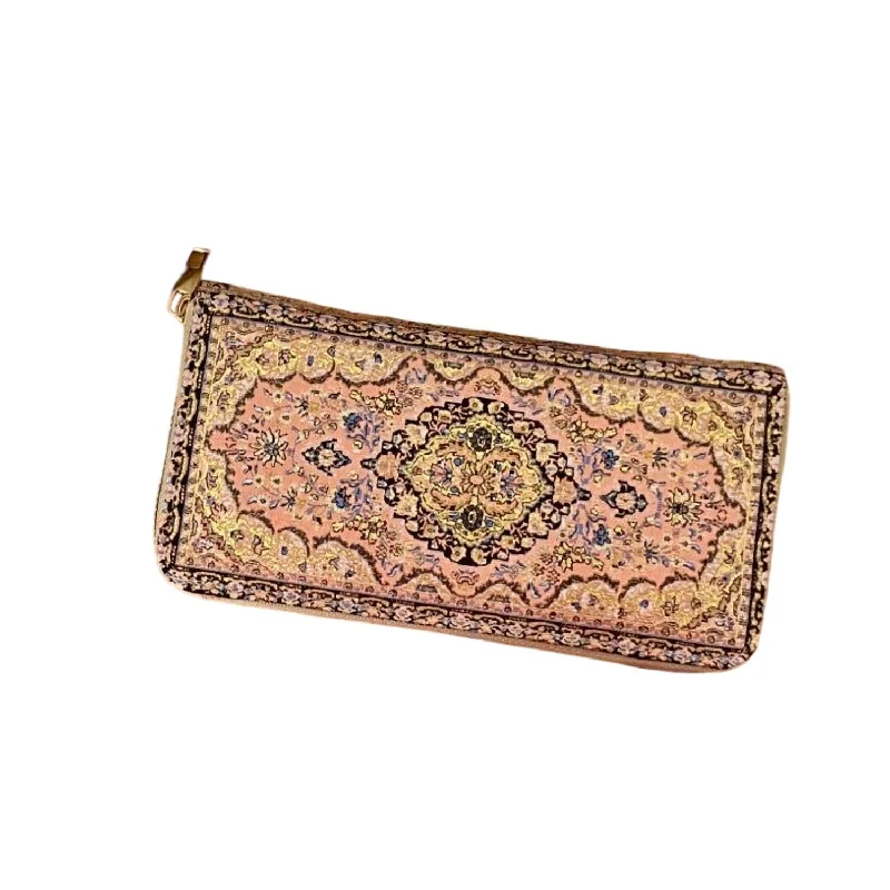 Keychains with travel style-Wallets with coin compartments and photo pockets-Cerem Turkish Fabric Wallet In Pink