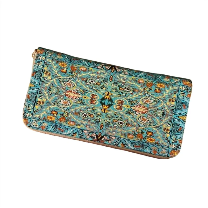 Wallets with premium style-Keychains for personal style preferences-Cerem Turkish Fabric Wallet In Turquoise