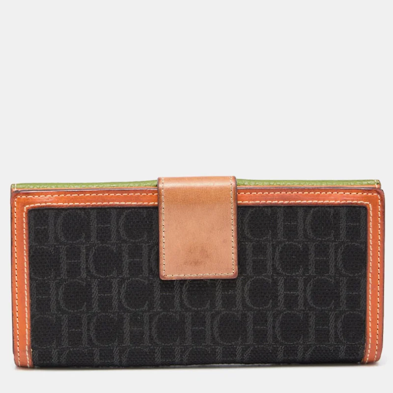 Foldable wallets leather-Keychains for gift exchange-Ch Carolina Herrera Multicolor Monogram Canvas And Leather Continental Wallet