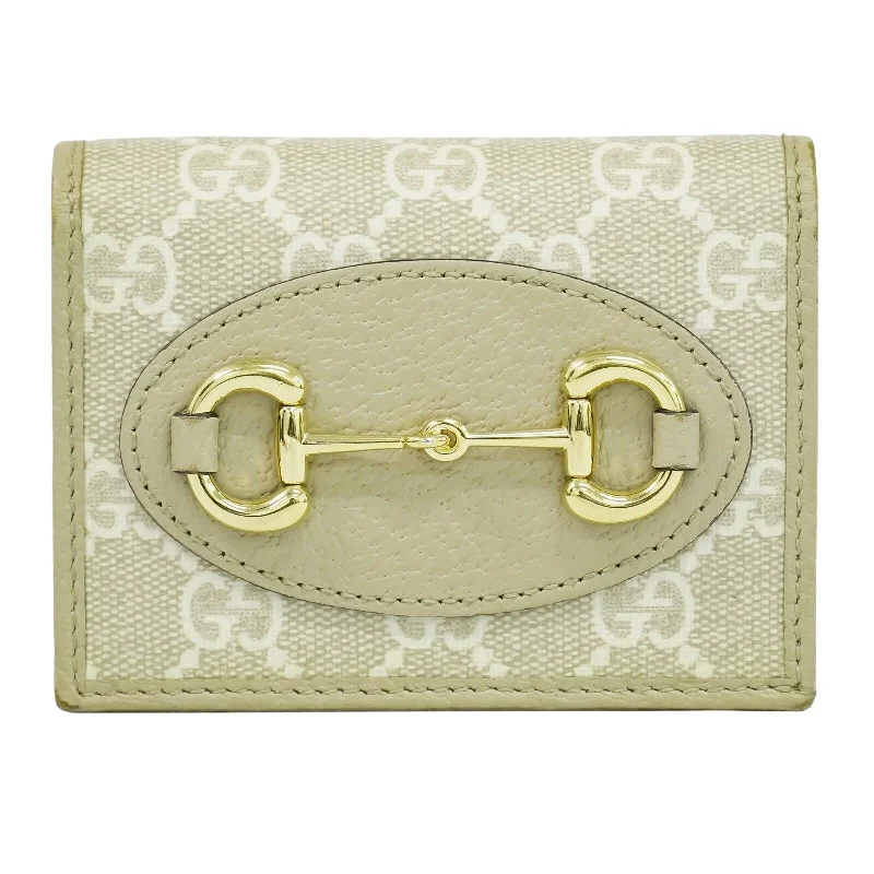 Wallets for everyday style-Wallets for women with coin and card holder sections-Gucci Horsebit  Canvas Wallet  (Pre-Owned)