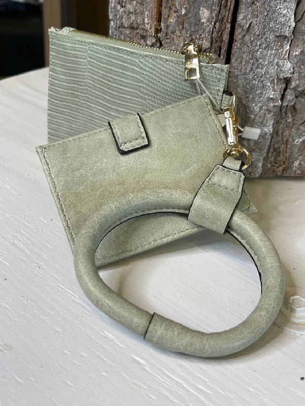 Wallets with sleek style-Wallets with external pockets for easy organization-Libby Double Wallet Bangle In Light Green