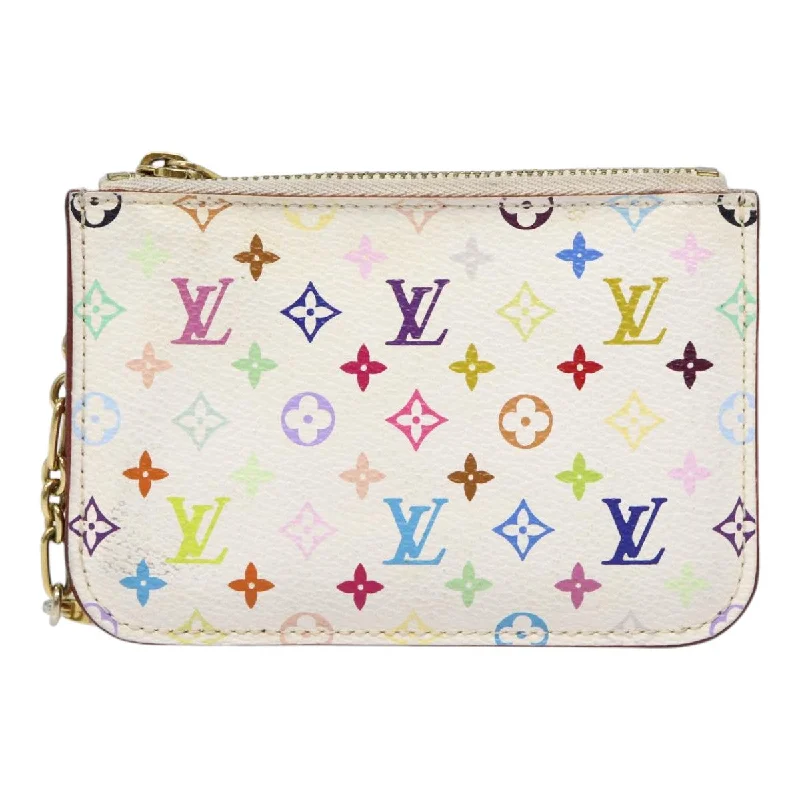 Keychains with leather pattern-Wallets for women with compartments for coins-Louis Vuitton Pochette Clés  Canvas Wallet  (Pre-Owned)