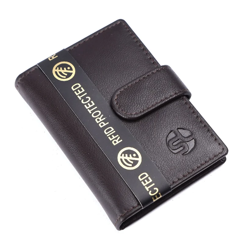 Luxury men wallets for travel-men's wallets with bill compartments -MENS LEATHER RFID CARD HOLDER 54116