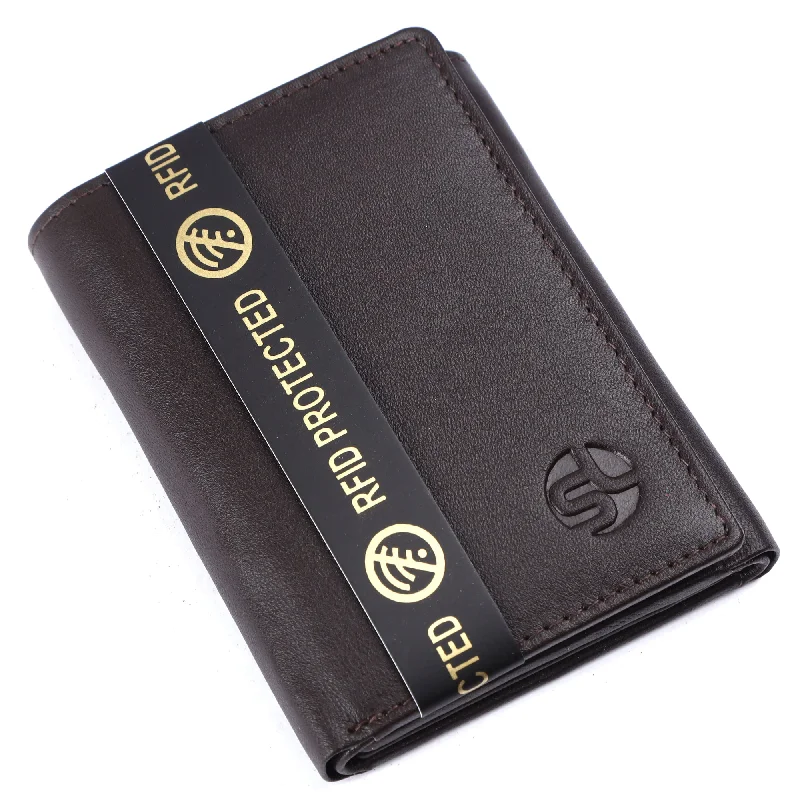 Stylish men wallets for gifting-slim men wallets -MENS LEATHER 3 FOLD  RFID WALLET  54104