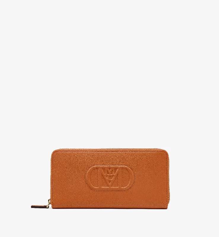 Wallets with compact design-Customized wallets for girls-Mode Travia Zip Around Wallet In Spanish Nappa Leather