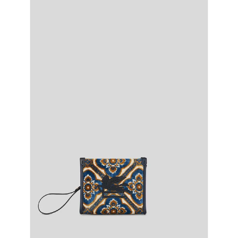 Keychains with modern finish-Keychains for people who travel frequently-SMALL JACQUARD POUCH