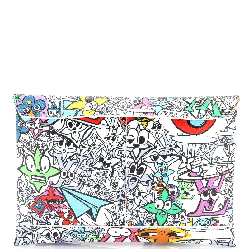 Wallets with durable style-Custom keychains with modern designs-Trio Envelope Pouch Set Limited Edition Monogram Comics Canvas