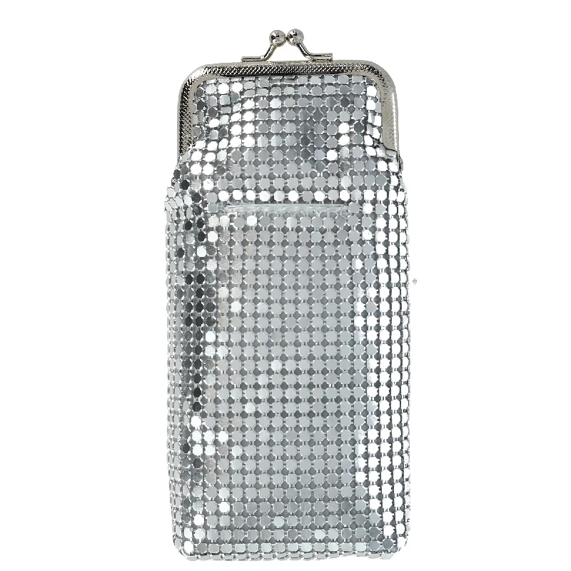 Keychains with custom text-Keychains with sports themes-Women's Mesh Cigarette Case with Lighter Pocket and Kiss Lock Closure