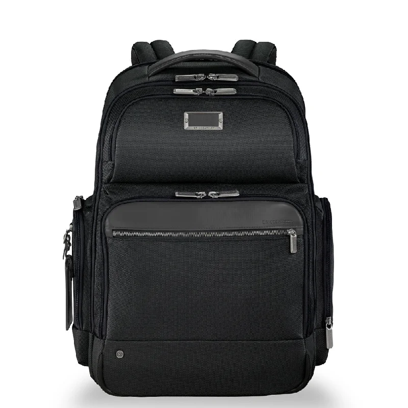 Backpack with padded shoulder straps-backpack with hidden compartments for security-Briggs & Riley @work Large Cargo Backpack