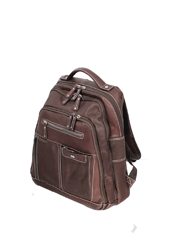 Backpack for long-distance travel-luxury leather backpack for work-KKDK PC Backpack Soft Brown