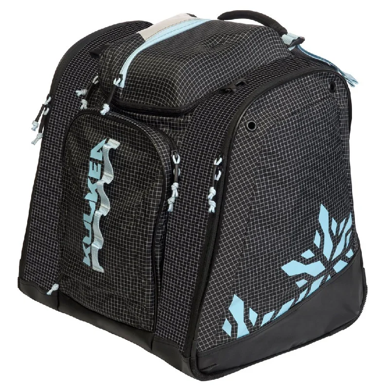 Travel bag with side handles-Kulkea Women's Powder Trekker Boot Bag - Black/Powder Blue