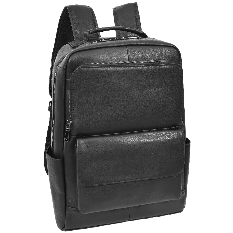 Backpack for casual travelers-camera backpack with extra padding for lenses-Leather Backpack Classic Laptop Rucksack Clifton Black