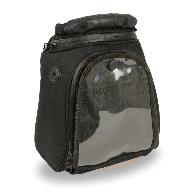 Waterproof hiking bag-Milwaukee Leather SH677 Black Small Textile Magnetic Motorcycle Tank Bag