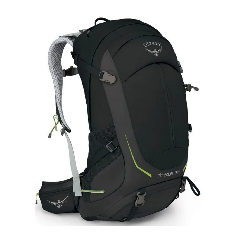 Backpack for lightweight hiking-backpack with side pockets for water bottles-Osprey Stratos 34 Backpack - Medium/Large - Men's Day Hiking