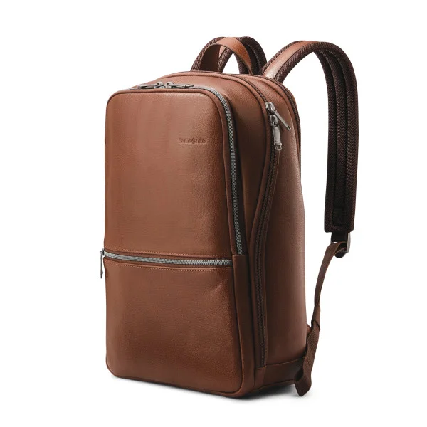 Backpack for minimalist lifestyles-lightweight backpack for minimalist travel-Samsonite Classic Leather Slim Backpack