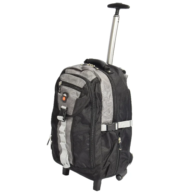 Backpack for hiking gear-backpack with comfortable shoulder straps-Small Size Backpack with Wheels HL08 Grey