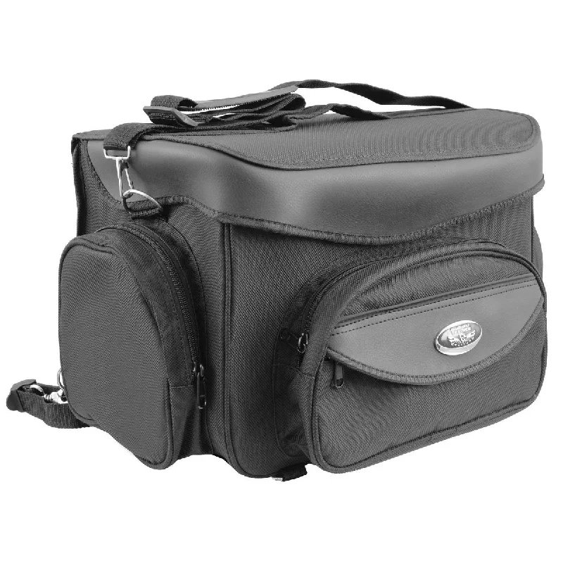 Bag for long hikes-Milwaukee Leather SH685 Medium Black Motorcycle Cooler Textile Sissy Bar Bag