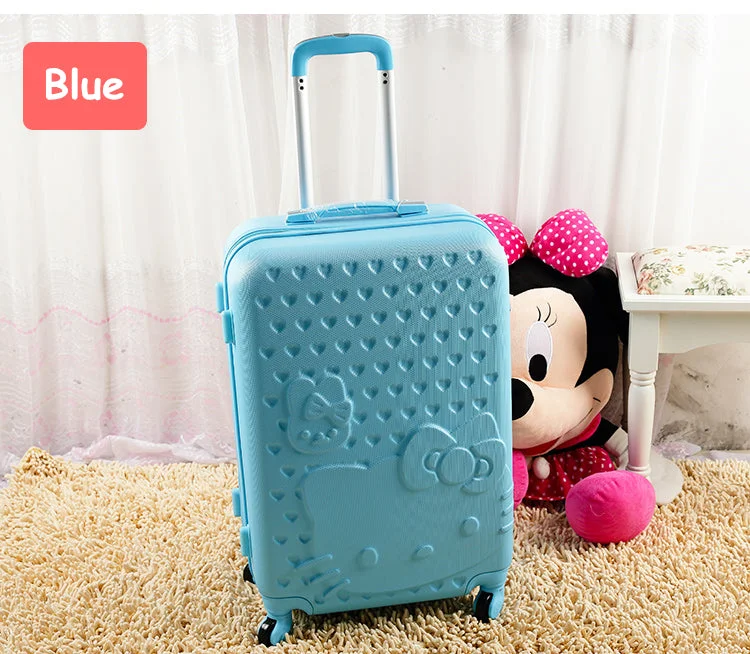 Suitcase with airy shell-kids cabin luggage-14 20 24 28 Inches Abs Hello Kitty Female Travel Luggage Sets,Pink Trolley Luggage,Women Green