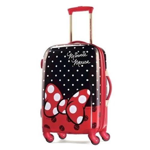 Suitcase for fragile items-waterproof suitcase-American Tourister Disney Minnie Mouse Red Bow Hard-side Spinner 28"