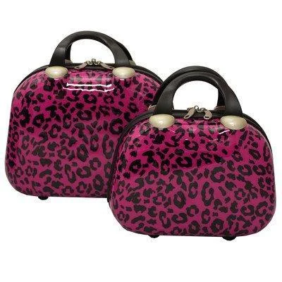 Suitcase for winter trips-large capacity luggage suitcase-2-Piece Cosmetic Case Set Color: Pink