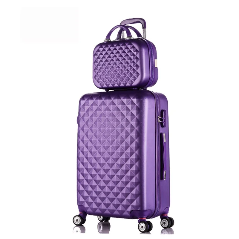 Suitcase for beach kits-high-quality luggage for travel-28"+12"Hot Sales Diamond Lines Trolley Suitcase Set/Travell Case Luggage/Pull Rod Trunk Rolling