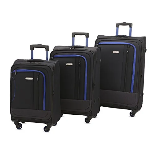 Suitcase for hike needs-professional business travel suitcase-3 Pc Luggage Set Durable Lightweight Soft Case Spinner Suitecase Lug3 Jz787 Black/Dark