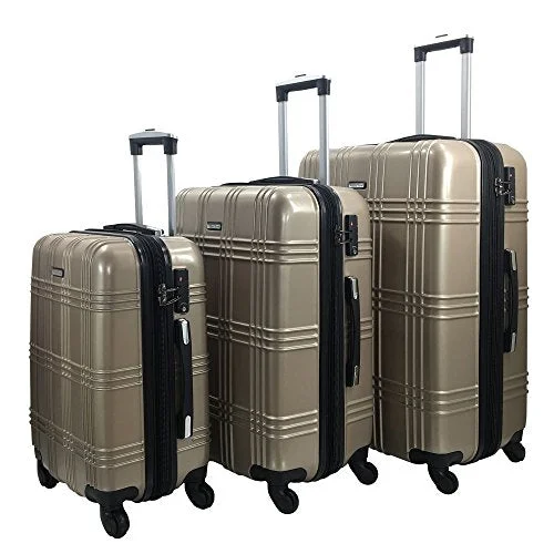 Suitcase for gym needs-kids luggage suitcase with designs-3 Pc Luggage Set Durable Lightweight Spinner Suitecase-Lug3-Gl8109-Champagne