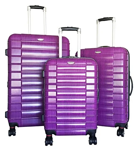 Suitcase for mom needs-luggage suitcase with wet compartment-3 Pc Luggage Set Suitcase Hardside Rolling 4 Wheel Spinner Upright Carryon Travel Purple