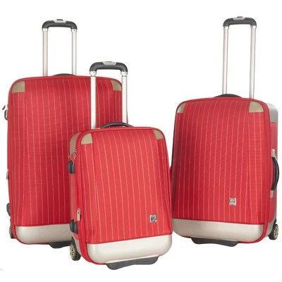 Suitcase for study gear-small suitcase for business trips-3-Pc Oneonta Luggage Set In Red