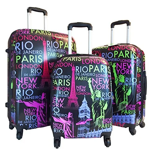 Suitcase for cold kits-cabin carry-on suitcase-3Pc Luggage Set Hardside Rolling 4Wheel Spinner Carryon Travel Case Poly Paris