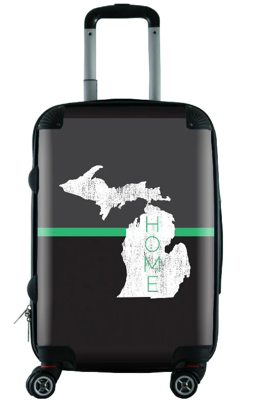 Suitcase with snap locks-suitcase with wet compartment-612 My Home State Michigan 20" Carry-On