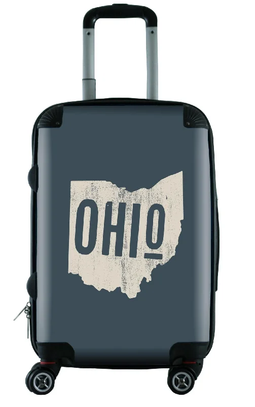 Suitcase with quilted exterior-large capacity suitcase-612 My Home State Ohio 20" Carry-On