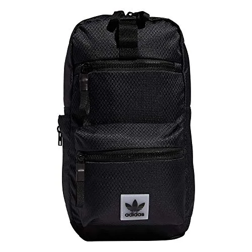 Crossbody everyday essential bag-adidas Originals Utility Crossbody Sling Bag with Water Bottle Sleeve, Black, One Size