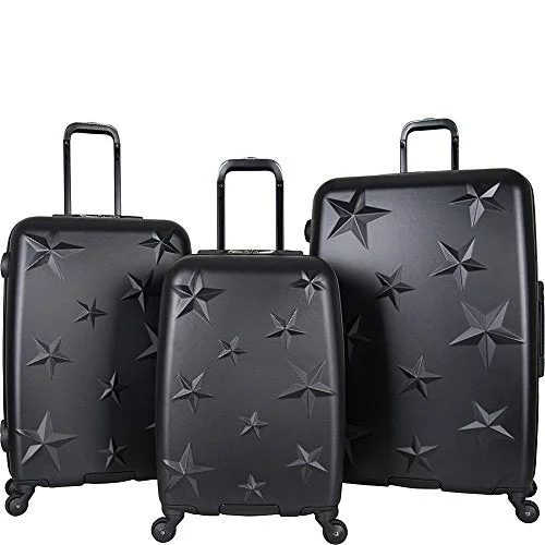 Suitcase with unique seams-luxury soft-shell suitcase-Aimee Kestenberg Women'S Abs Embossed Star 4-Wheel 3-Piece Luggage Set: 20" Carry-On, 24", 28",