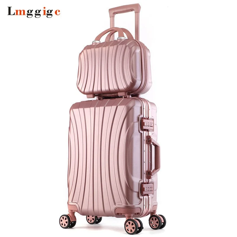 Suitcase for city needs-designer suitcase for travel-Aluminum Frame Luggage Bag Set,New Travel Suitcase With Spinner Rolling,Trolley Case Carry-On