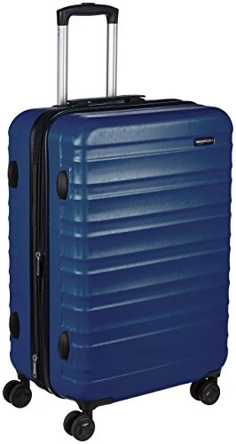 Suitcase for snack storage-kids suitcase with wheels-Amazonbasics Hardside Spinner Luggage - 24-Inch, Navy Blue