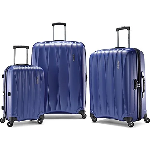 Suitcase with moon print-durable travel suitcase for kids-American Tourister Arona Premium Hardside Spinner 3Pcs Luggage Set 20" 25" 29" (Blue) - 73075-1090