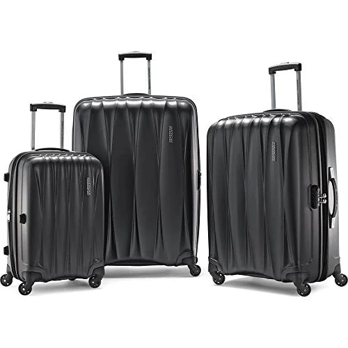 Suitcase for fun kits-compact hard-shell travel suitcase-American Tourister Arona Premium Hardside Spinner 3Pcs Luggage Set 20" 25" 29" (Charcoal)