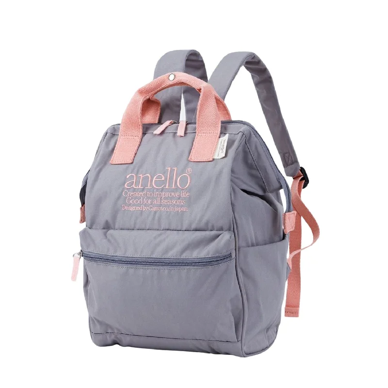 Backpack with large zippers-school backpack with laptop compartment-Anello Beverly Kuchigane Backpack R