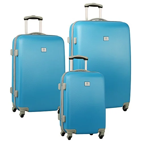 Suitcase for uni students-suitcase for all-age travelers-Anne Kle In Palm Springs 3 Hardside Set (28In/24In/20In), Turquoise