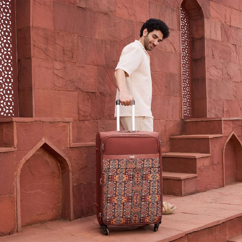 Bag with side access pockets-Banaras Elegance Avasa Trolley Bag