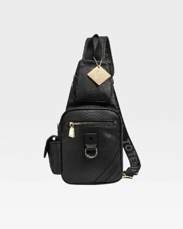 Crossbody sporty casual design-Apollo 1 Tear Drop Crossbody Bag in Black