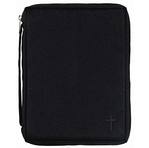 Suitcase with expandable sides-suitcase with wheels-Black Cross 7 X 9.5 Inch Reinforced Polyester Bible Cover Case With Handle