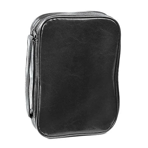 Suitcase with free straps-affordable hard-shell luggage-Black Leatherette 11 X 12 Inch Bible Cover Case With Handle