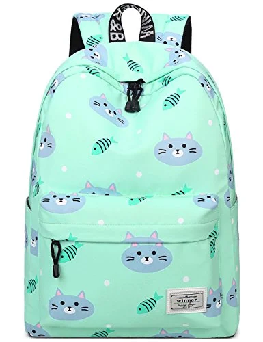 Suitcase for outdoor adventures-kids luggage suitcase-Bookbags For Teens, Cute Cat And Fish Laptop Backpack School Bags Travel Daypack Handbag By Mygreen